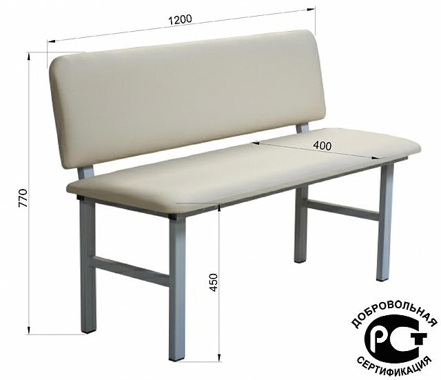 Банкетка со спинкой серия «ЭКО» Э-006-БС фото 2