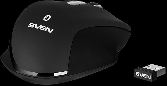 Беспроводная мышь SVEN RX-590SW чрн. (бесш. кл., Bluetooth, 2,4GHz, 6+1кл., ST, 800-1600DPI, блист.) Sven RX-590SW (SV-018375) фото 3