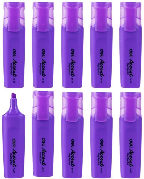 Набор текстовыделителей Deli Accent ES621VIOLET-P Delight скошенный пиш. наконечник 1-5мм фиолетовый (10шт.) фото 1