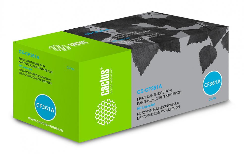 Картридж лазерный Cactus CS-CF361A CF361A голубой (5000стр.) для HP CLJ M552dn/M553dn/M553N/M553x фото 1