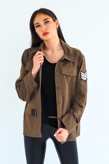 Рубашка-жакет женская Verenika «Легенда» джинс хаки 46 ОПТ фото 4