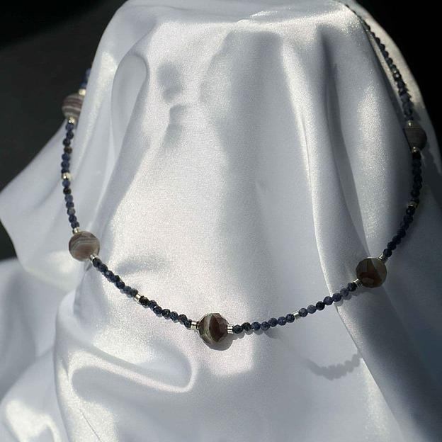 Колье из сапфира и бразильского агата «Небесная гармония», опт фото 1