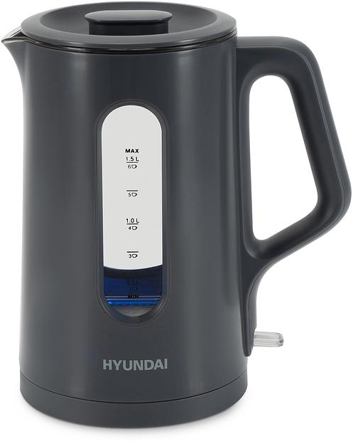 Чайник электрический Hyundai HYK-G4508 1.5л. 1700Вт серый/прозрачный корпус: стекло фото 1