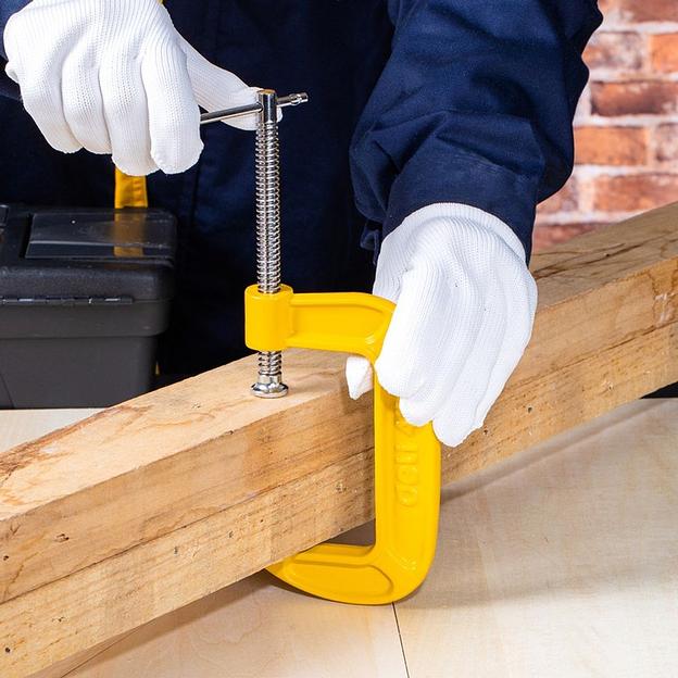 Струбцина G-образная усиленная Deli DL-G205 высота зажима 125мм, глубина зажима 70мм фото 4