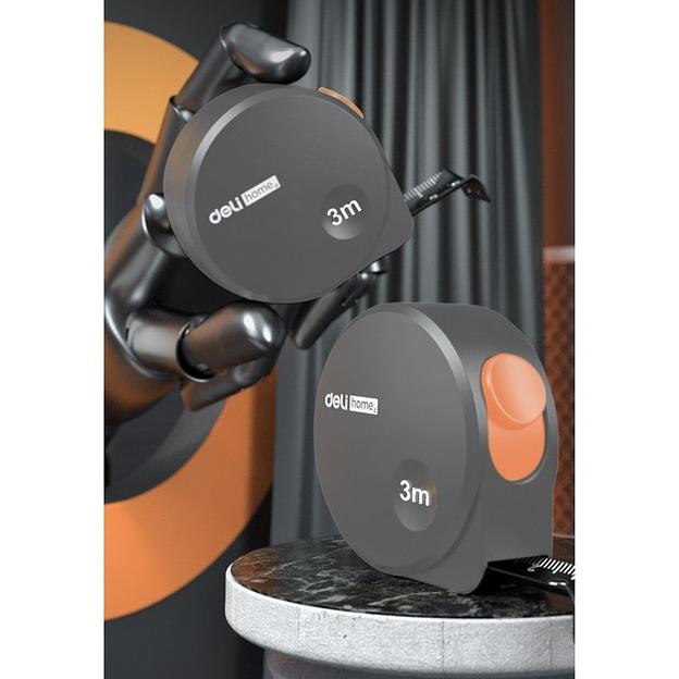Измерительный и разметочный инструмент Deli Рулетка Home Series Gray HT8316C 3м х 16мм, эксклюзивный дизайн, корпус - высококачественный софттач пластик фото 3