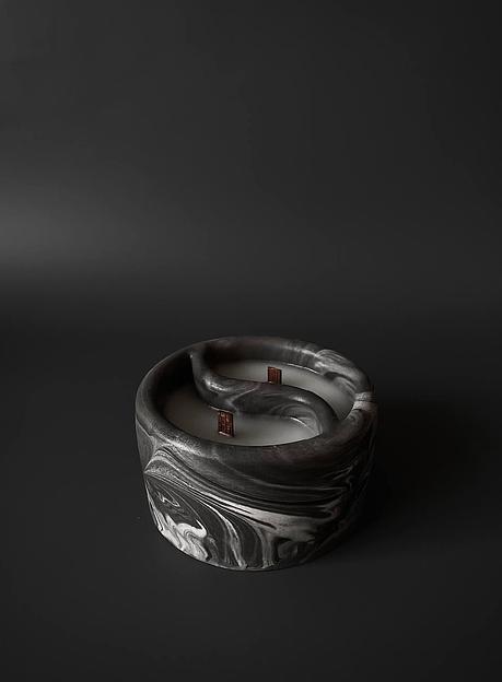 Свеча ароматическая Marmor gypsum Yin-yang в гипсовом подсвечнике фото 1