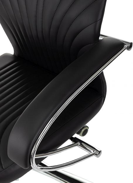 Кресло руководителя Бюрократ CH-610SL черный эко.кожа крестов. металл хром фото 6