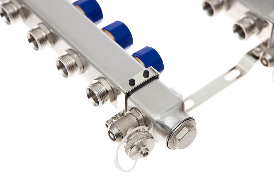 Коллекторная группа SSM-8RF set 8 контуров 1'X3/4' с расходомерами и кронштейнами фото 6