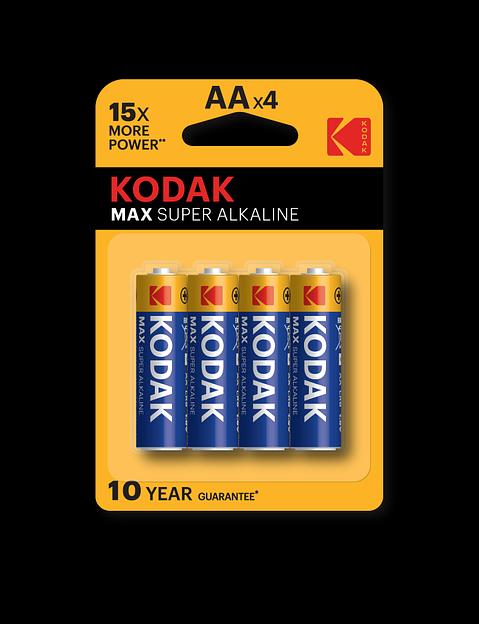 Батарейка Kodak LR6-4BL MAX SUPER Alkaline [KAA-4] (80/400/17600) KODAK Б0005120 фото 1