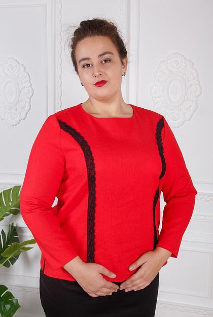 Блуза алая Р-0124 фото 1