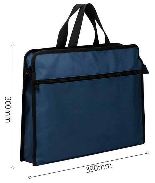 Папка-портфель Deli 63753BLUE 2 отдел. A4 текстиль синий фото 3