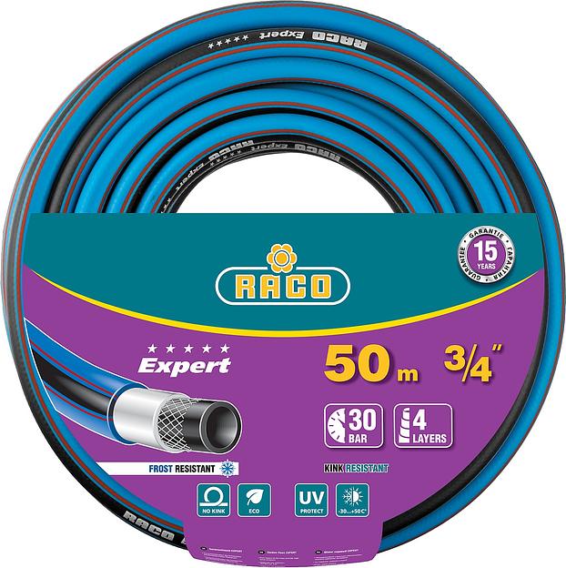 RACO EXPERT, 3/4″, 50 м, 30 атм, четырёхслойный, армированный, поливочный шланг (40302-3/4-50) фото 1