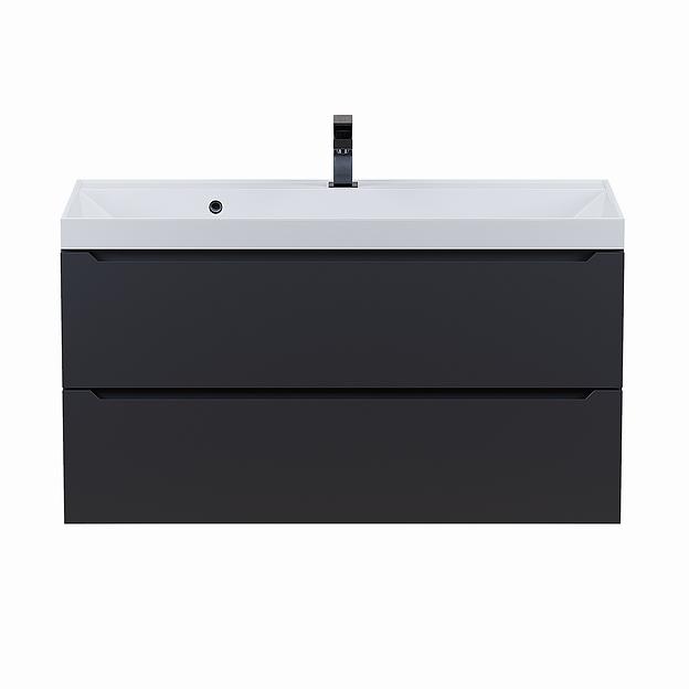 Тумба под раковину для ванной Uperwood Tanos 100 см, подвесная, черная матовая фото 8