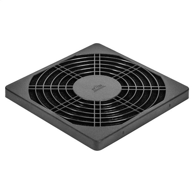 Exegate EX295256RUS Решетка для вентилятора с фильтром 120х120 ExeGate EG-120PSFB (120x120 мм, пластиковая, квадратная, с пылевым фильтром, черная) фото 1