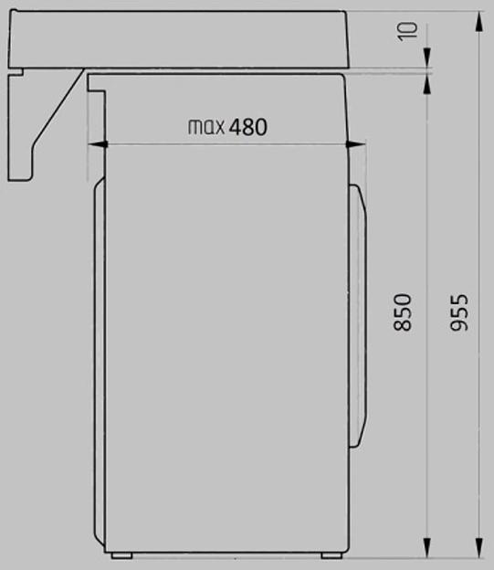 Раковина из искусственного камня «Калипсо» для установки над стиральной машиной ОПТ фото 4