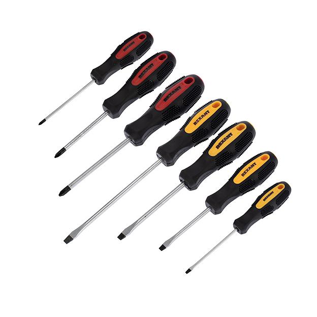 REXANT (12-4703) Набор отверток 7 предметов (крестовые и шлицевые) фото 1
