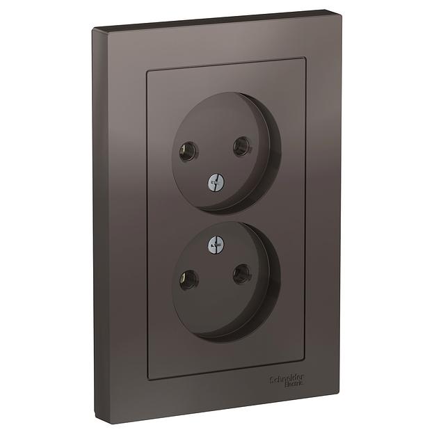 Systeme electric ATN000620 ATLASDESIGN РОЗЕТКА двойная без заземления,16А, в сборе, МОККО фото 4