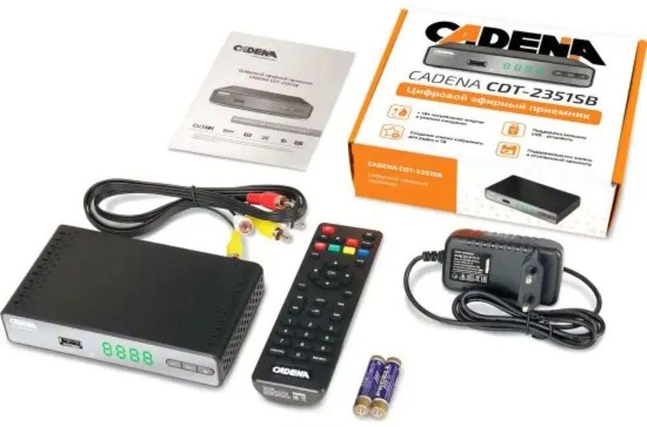 Ресивер DVB-T2 Cadena CDT-2351SB черный фото 4