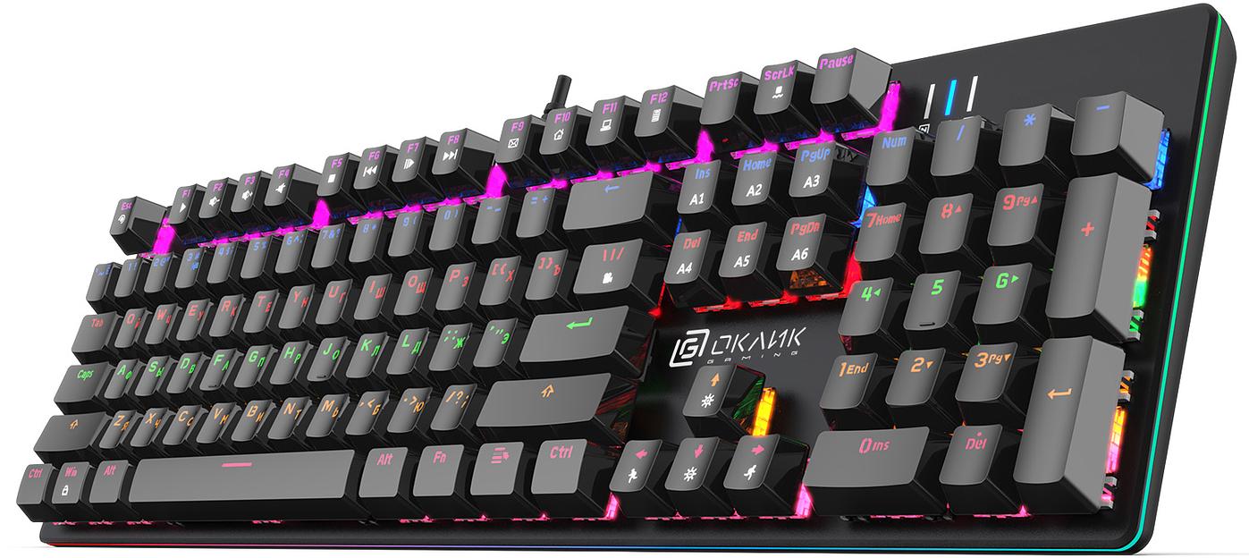Клавиатура Оклик 990 G2 механическая черный USB Multimedia for gamer LED (1875240) фото 1