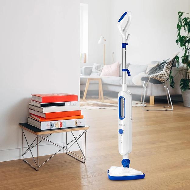 Швабра паровая Kitfort КТ-1048-3 1300Вт белый/синий фото 8