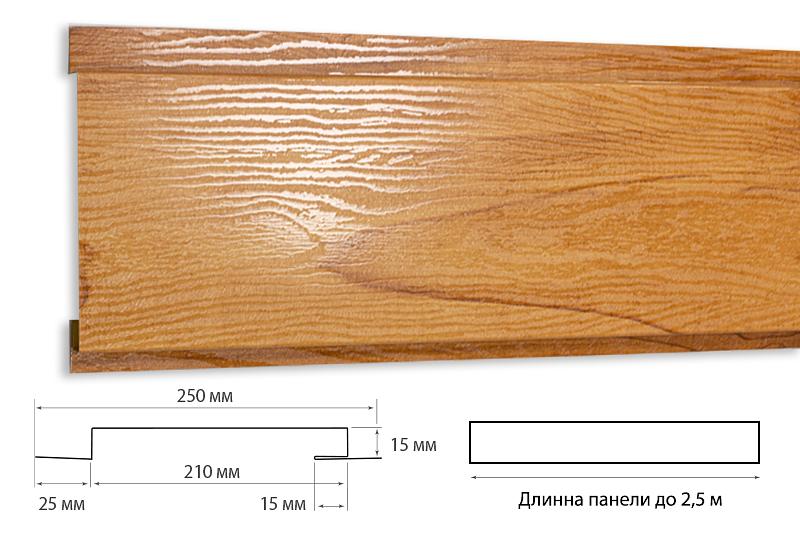 Фасадная XL-широкая панель, покрытие под дерево с текстурой ОПТ фото 1