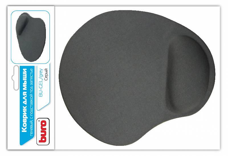 Коврик для мыши Buro BU-GEL серый 225x190x2мм фото 1