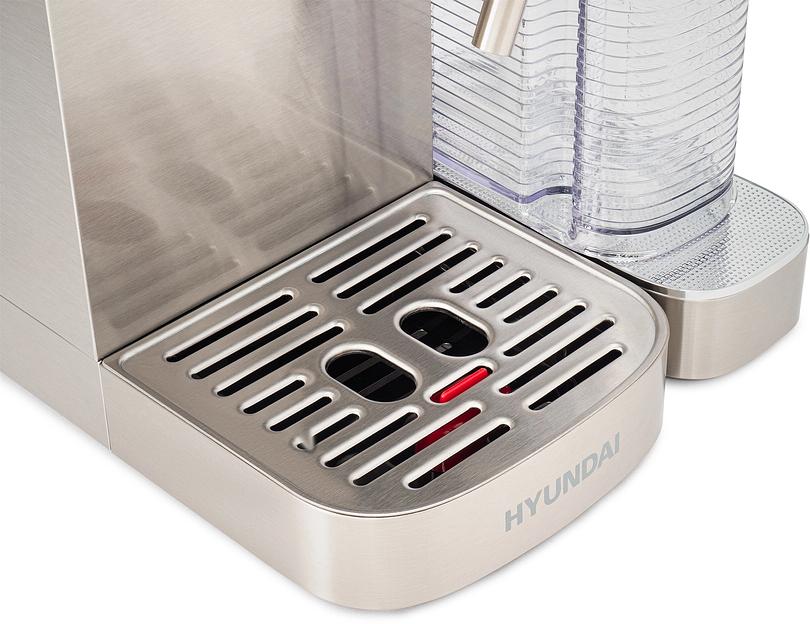 Кофеварка рожковая Hyundai HEM-9999 1350Вт серебристый фото 9