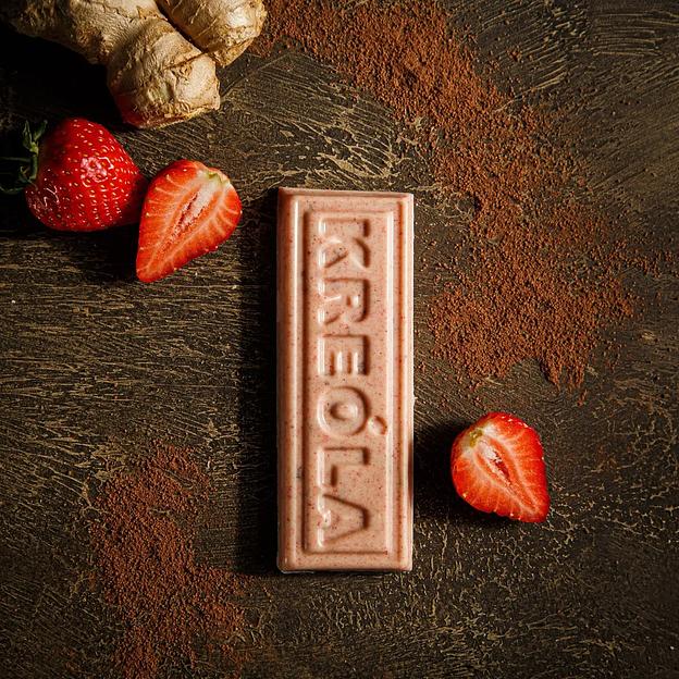 Белый шоколад Kreola с клубникой и имбирем плитка 60 г, опт фото 3