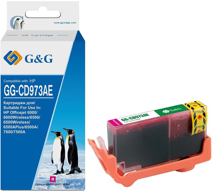 Картридж струйный G&G GG-CD973AE пурпурный (14.6мл) для HP Officejet 6000/6000Wireless/6500/6500Wireless фото 1