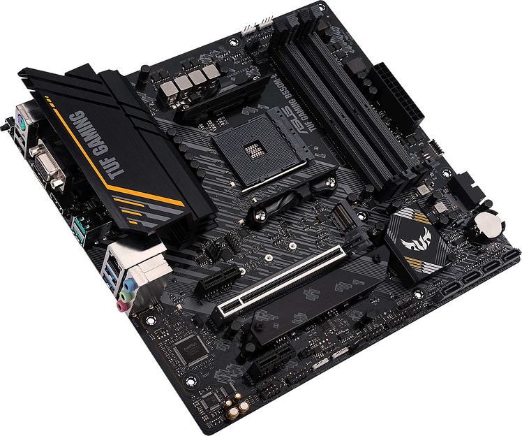 Материнская плата Asus TUF GAMING B550M-E Soc-AM4 AMD B550 4xDDR4 mATX AC`97 8ch(7.1) GbLAN RAID+VGA+HDMI+DP фото 4