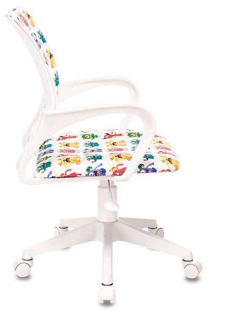 Кресло детское Бюрократ BUROKIDS 1 W белый монстры крестовина пластик пластик белый фото 3