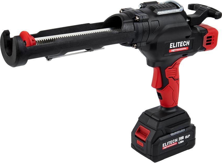 Пистолет для герметика Elitech HD Professional CCG 20SL6 (E2208.013.01) аккумуляторный закрытый для герметиков черный/красный (205762) фото 1