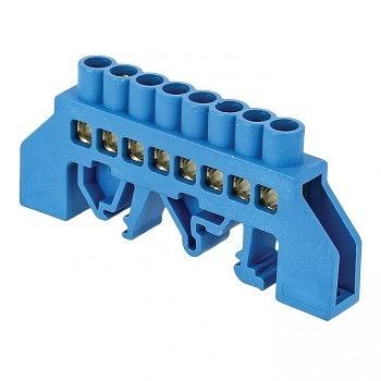 EKF sn0-125-8-dn Шина "0" N (8х12мм) 8 отверстий латунь синий нейлоновый корпус комбинированный EKF PROxima фото 1