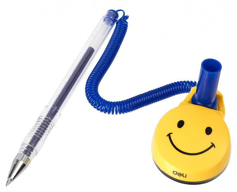 Ручка шариковая Deli E6793BLUE на подставке 0.5мм синие чернила фото 3