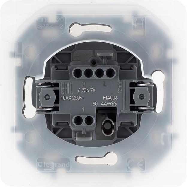 Legrand 673672 Переключатель IP44 - INSPIRIA - 10 AX - 250 В~ - алюминий фото 2