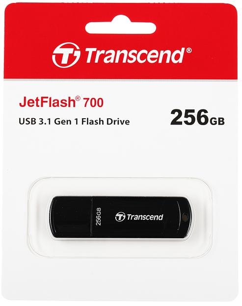 Флеш Диск Transcend 256Gb Jetflash 700 TS256GJF700 USB3.0 черный фото 2