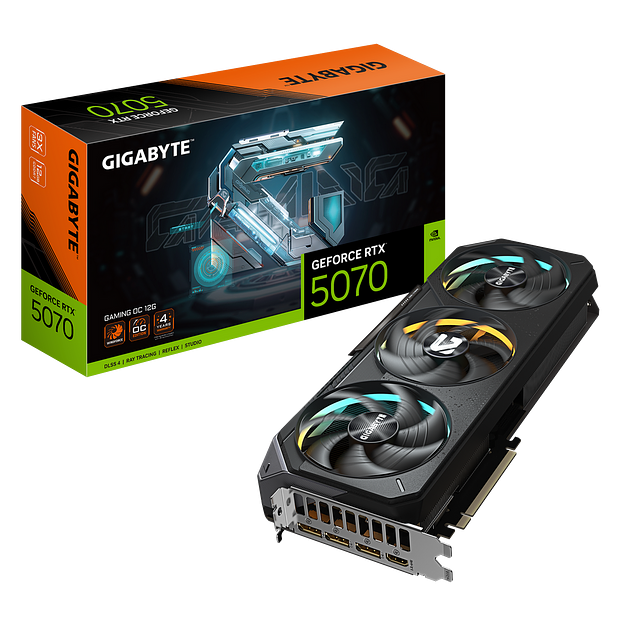 Видеокарта Gigabyte RTX5070 GAMING OC 12GB GDDR7 192bit 3xDP HDMI 3FAN RTL фото 1