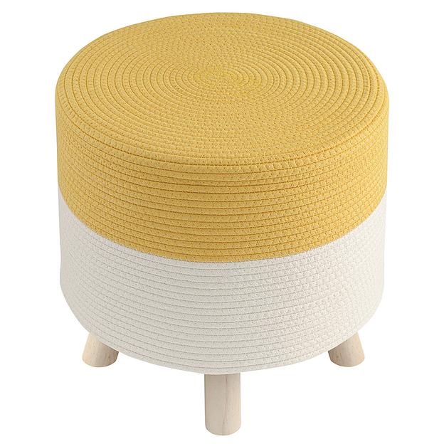 Пуф Devy, Ø40х40 см, бежевый/горчичный фото 2