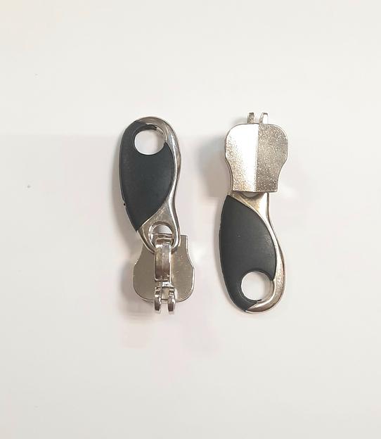 Бегунок спираль R №10 Никель овальная ручка (обратный) фото 1