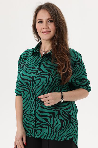 Рубашка женская 4125/08/Изумрудный, черный фото 4