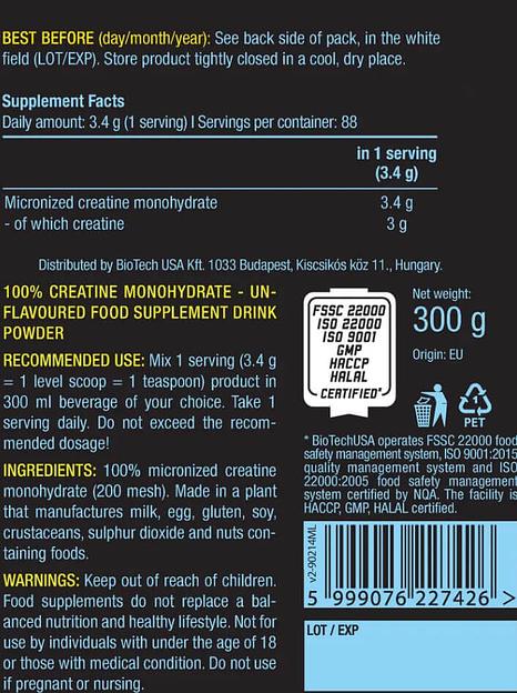 Креатин «100% Creatine Monohydrate» 300 г ОПТ фото 3