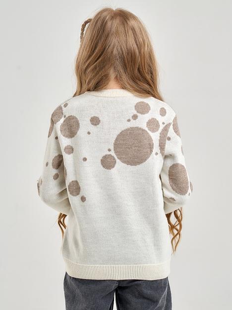 Джемпер «Жирафик» молочный, для девочек ОПТ фото 2