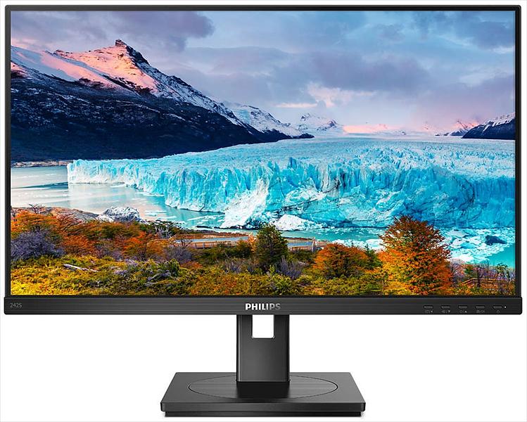 Монитор 23,8" Philips 242S1AE 1920x1080 75Гц IPS LED 16:9 4ms D-Sub DVI HDMI DP 50M:1 1000:1 178/178 250cd HAS Pivot Tilt Swivel Speakers Black (242S1AE/00) фото 1
