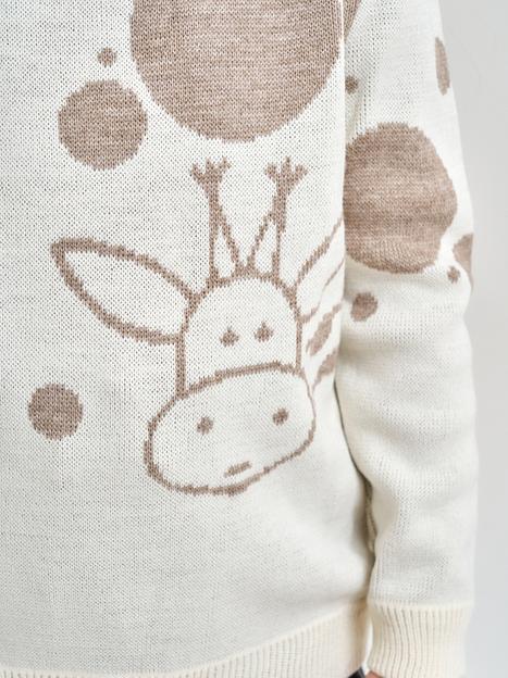 Джемпер «Жирафик» молочный, для девочек ОПТ фото 9