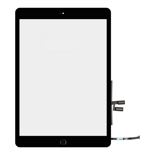 Тачскрин для Apple iPad 7/8 (A2197/A2198/A2200/A2428/A2429/A2270) + чёрная кнопка HOME (чёрный) ОПТ фото 1