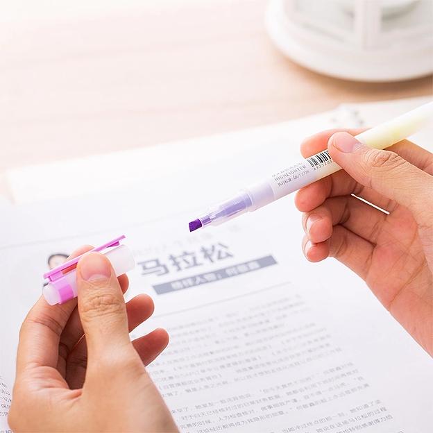 Набор текстовыделителей Deli S619 скошенный пиш. наконечник двухсторонний 6цв. ПЭТ-бокс (5шт.) фото 4