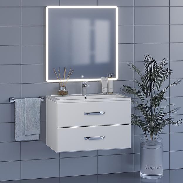 Тумба с раковиной для ванной Uperwood Foster 80 см, подвесная, белая фото 4