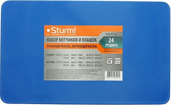 Набор метчиков/плашек Sturm! 1065-03-S24 в комплекте 24 предмета жесткий кейс фото 3