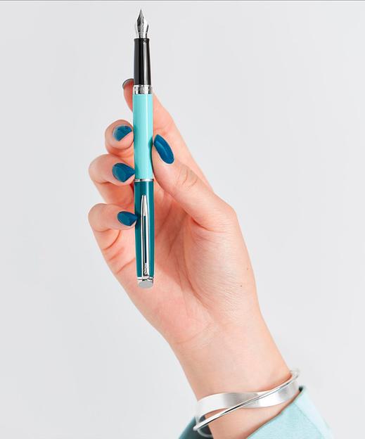 Ручка перьев. Waterman Hemisphere Colour Blocking (2190122) Green CT F сталь нержавеющая подар.кор. фото 4