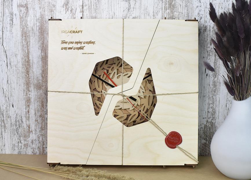 Часы настенные из дерева «Листья», опт фото 2